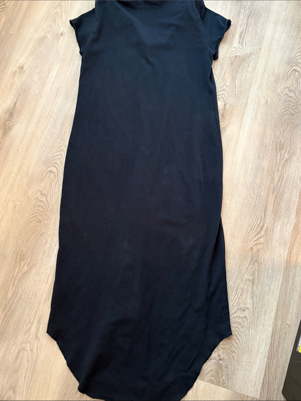 Frank & Eileen Emma Popover Henley Maxi Dress Medium Black Cotton minimalist - Picture 5 of 6